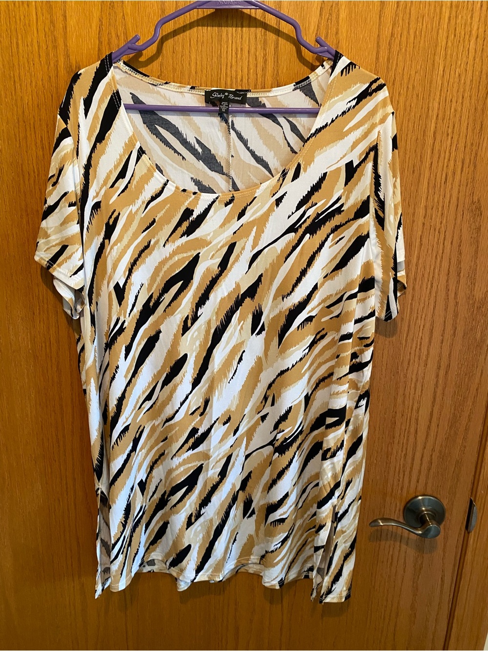 Slinky Brand Women’s Animal Print Short Sleeve Top
